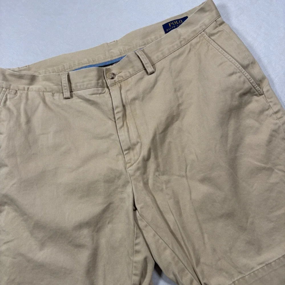 Polo Ralph Lauren Shorts Mens 34 Tan Classic Fit 9 Inch Chino Khaki Cotton Twill